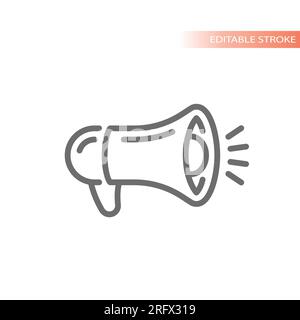 Megaphone line vector icon. Loudspeaker, speaker outline symbol. Stock Vector