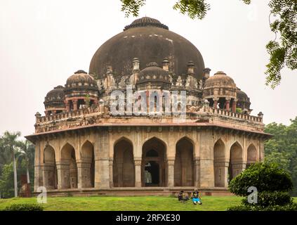 India, Delhi, Lodi Gardens, Mohammad Shah’s 1450 tomb Stock Photo