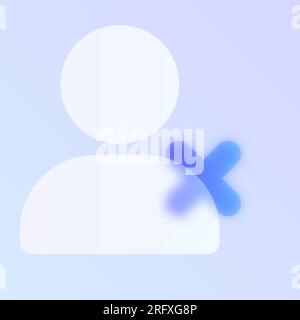 block user glass morphism trendy style icon Stock Vector