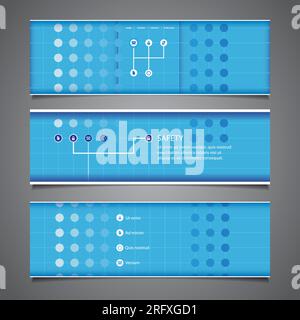 Web Design Elements - Blue Abstract Dotted Header Designs Stock Vector