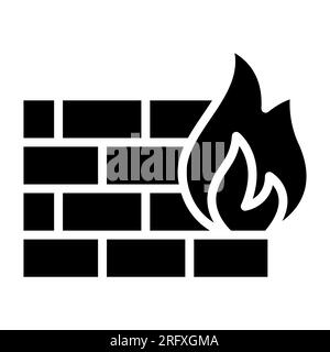 firewall vector glyph icon isolated Stock Vector