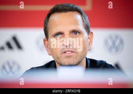 Wyong, Australia. 05th Aug, 2023. Soccer, Women: World Cup, final press conference Germany: Credit: Sebastian Christoph Gollnow/dpa/Alamy Live News Stock Photo