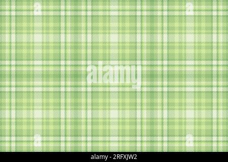 Pattern seamless background of textile tartan vector with a check fabric texture plaid in green and light colors. Stock Vector