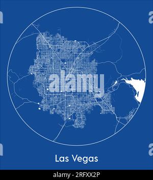 City Map Las Vegas United States North America blue print round Circle vector illustration Stock Vector