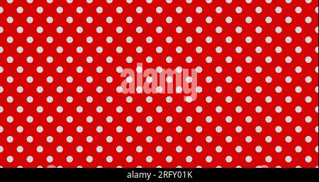white red color polka dots fabric texture useful as a background Stock Photo