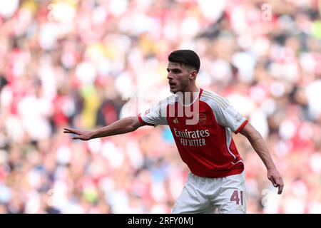 London, UK. 06th Aug, 2023. Declan Rice of Arsenal . FA Community Shield match, Arsenal v Manchester City at Wembley Stadium in London on Sunday 6th August 2023. Editorial use only. pic by Andrew Orchard/Andrew Orchard sports photography/Alamy Live News Credit: Andrew Orchard sports photography/Alamy Live News Stock Photo