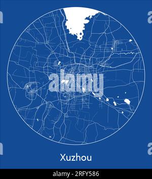 City Map Xuzhou China Asia vector illustration black white Stock Vector ...