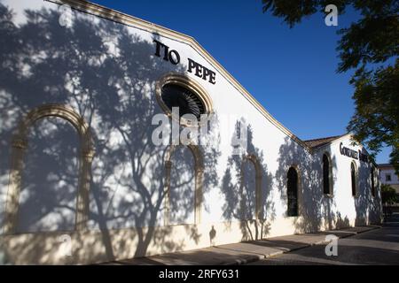 Tío Pepe is a brand of Sherry. González Byass is one of Spain's most well-known sherry bodegas.Jerez de la Frontera, Spain Stock Photo