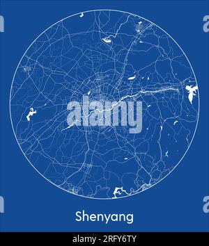 City Map Shenyang China Asia vector illustration black white Stock ...