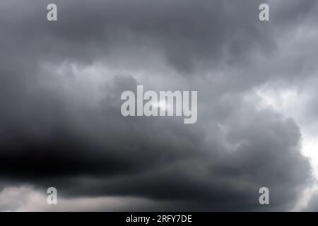 Dramatic stormy sky. Dark thunder storm clouds Stock Photo