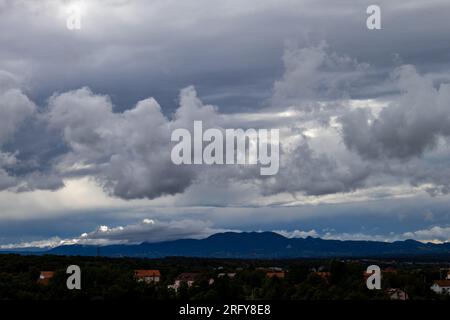 High and low rain clouds Stock Photo