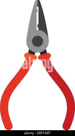 Pincers with red handlers icon Stock Vector