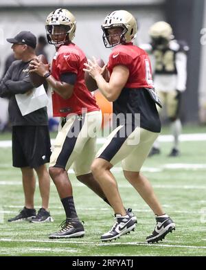 New Orleans Saints quarterback Jameis Winston (2) throws at the NFL team's  football training camp in Metairie, La., Friday, Aug. 4, 2023. (AP  Photo/Gerald Herbert Stock Photo - Alamy