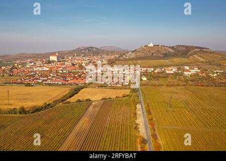 Beautiful Czech and Moravian town Mikulov, centre of wineyard region in the south of the Czech republic near Austria border, Chapel of St. Sebastian o Stock Photo