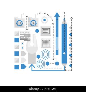 Computer games development. Gaming design, multimedia design vector illustration Stock Vector