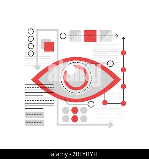 Human eye implant. Innovative medicine, retinal implant surgery vector illustration Stock Vector