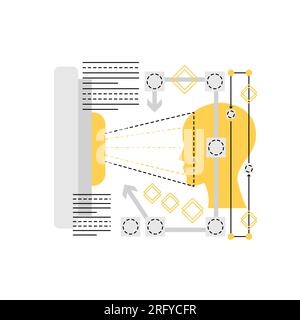 Futuristic hologram projection. Innovative technology, nanotechnology vector illustration Stock Vector