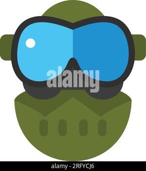 Paintball mask with goggles vector icon Stock Vector