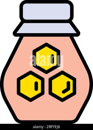 Honey Jar icon or logo. Apitherapy icon. Color simple vector illustration from alternative medicine. Naturopathy Therapy Vector Icon. Naturopathy Medi Stock Vector