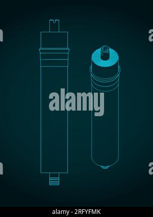 Isometric water purification technology set of isolated icons with ...