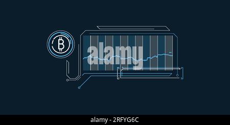 Simple infographics of stable bitcoin exchange rate. Stock Vector