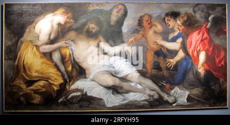 The lamentation over the dead Christ circa 1635 by Anthony van Dyck Stock Photo