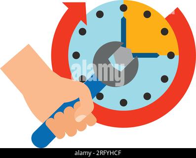 Hand setting clock vector icon Stock Vector