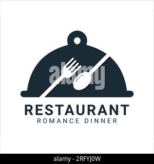 Chef Cooking Restaurant Logo Design Catering Chef Cap Fork and Spoon Logotype Cook Stock Vector