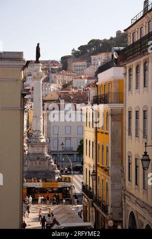 Strolling the charming streets of Lisbon, where every corner unveils architectural wonders and iconic attractions, capturing the city's vibrant essenc Stock Photo