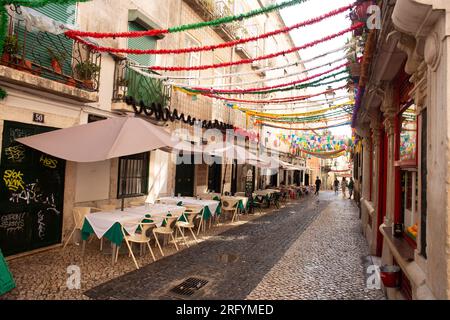 Strolling the charming streets of Lisbon, where every corner unveils architectural wonders and iconic attractions, capturing the city's vibrant essenc Stock Photo