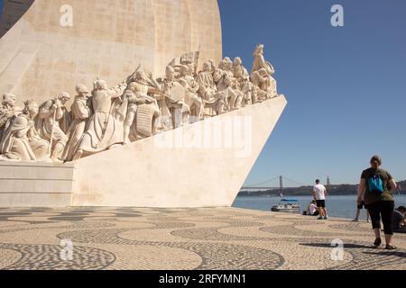 Padrão dos Descobrimentos: Nautical tribute gracing Lisbon's skyline, honoring explorers who shaped Portugal's seafaring legacy and global impact Stock Photo