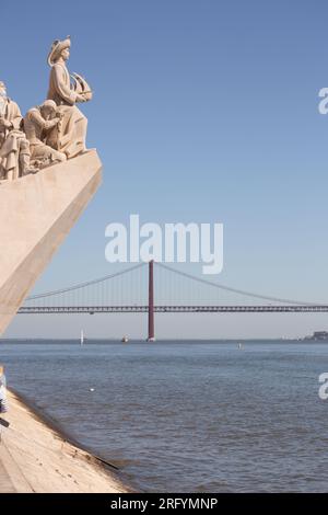 Padrão dos Descobrimentos: Nautical tribute gracing Lisbon's skyline, honoring explorers who shaped Portugal's seafaring legacy and global impact Stock Photo