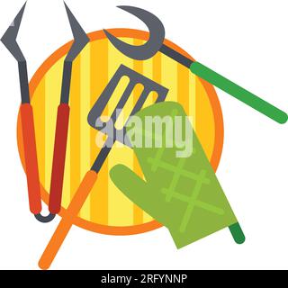 Barbecue tools icon Stock Vector
