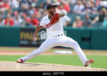 CLEVELAND, OH - AUGUST 24: Cleveland Guardians first baseman Kole Calhoun  (56) runs the bases during game two of an MLB doubleheader against the Los  Angeles Dodgers on August 24, 2023 at