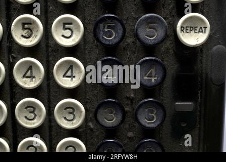 Old Adding machine close-up Stock Photo