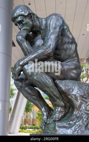 'The Thinker' by Auguste Rodin at OUE Bayfront, Singapore Stock Photo