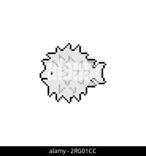 Spotted Puffer pixel art. 8 bit Vector illustration Stock Vector