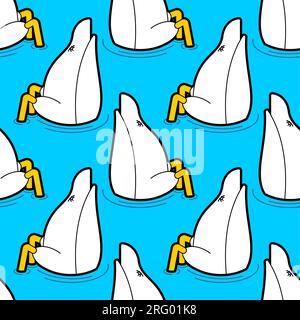 Goose back pattern seamless. Duck dives into water background. Birth texture Stock Vector