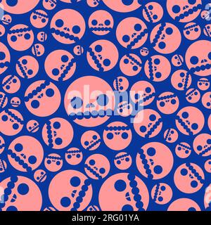 Skull simple geometric pattern seamless. Vector background Stock Vector