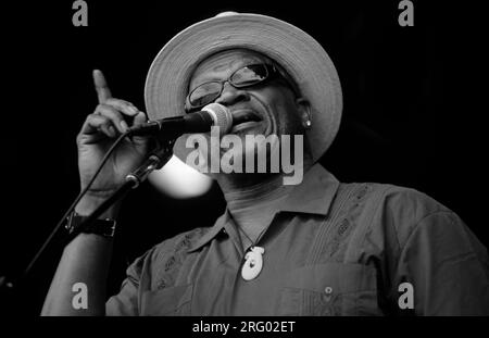 TAJ MAHAL sings at the MONTEREY JAZZ FESTIVAL - CALIFORNIA Stock Photo