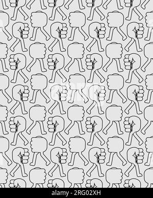 Fists hit each other pattern seamless. Fists fight background. Stock Vector