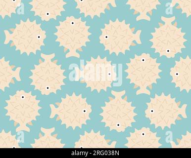 Spotted Puffer pattern seamless. Baby fabric texture Stock Vector