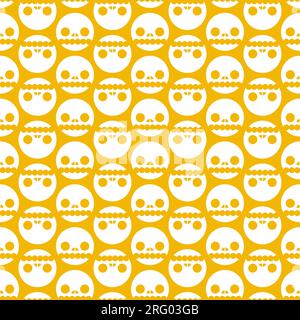 Skull simple geometric pattern seamless. Vector background Stock Vector