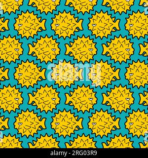 Spotted Puffer pattern seamless. Baby fabric texture Stock Vector