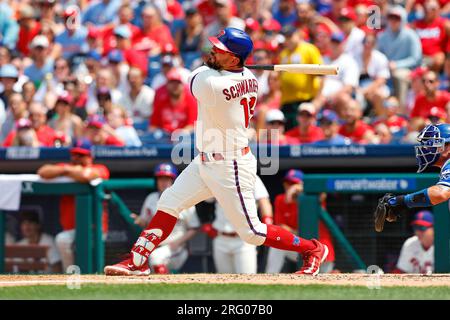 PHILADELPHIA, PA - AUGUST 06: Kyle Isbel #28 of the Kansas City Royals  during the game against the Philadelphia Phillies on August 6, 2023 at  Citizens Bank Park in Philadelphia, Pennsylvania. (Photo