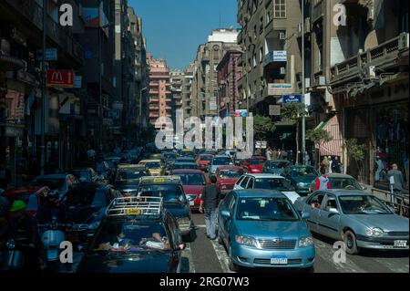 Egypt, Cairo. Congested street scene in Cairo, Egypt. Stock Photo