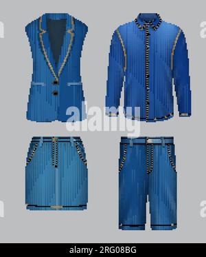 Denim short pants vector template illustration Stock Vector Image & Art ...