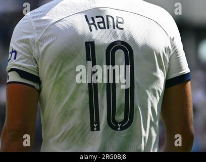 London, UK. 06th Aug, 2023. Harry Kane of Tottenham Hotspur number 10 shirt. Preseason friendly match, Tottenham Hotspur v Shakhtar Donetsk at the Tottenham Hotspur Stadium in London on Sunday 6th August 2023. this image may only be used for Editorial purposes. Editorial use only, pic by Sandra Mailer/Andrew Orchard sports photography/Alamy Live news Credit: Andrew Orchard sports photography/Alamy Live News Stock Photo