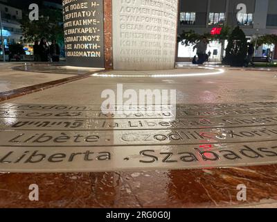 The Monument of light dedicated to the Heroes of Greek war of indeendence, celebrating the 200 years from Greek revolution of 1821 against Ottoman Emp Stock Photo