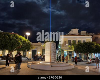 The Monument of light dedicated to the Heroes of Greek war of indeendence, celebrating the 200 years from Greek revolution of 1821 against Ottoman Emp Stock Photo